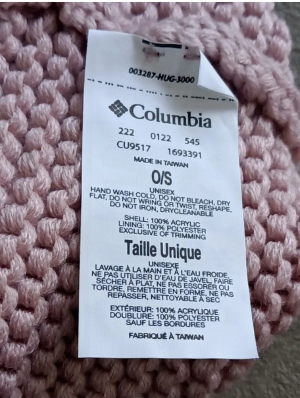 Columbia Cascade Peak Light Pink Knit Winter Beanie Hat
